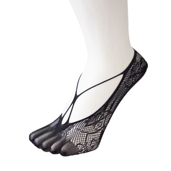 Couvre-pieds en nylon résille TOETOE® Legwear - Noir 1