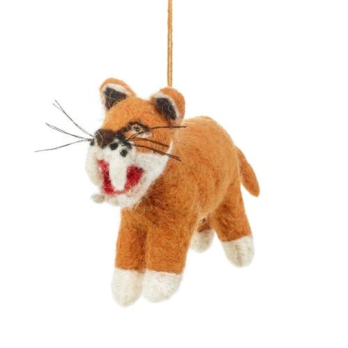 Handmade Felt Sabre Tooth Tiger Hanging Decoration