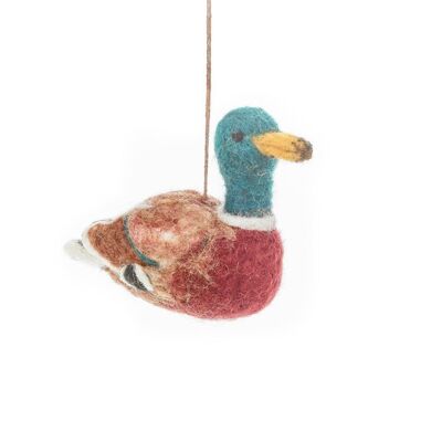 Handmade Felt Maddox the Mallard Hanging Duck Decoration