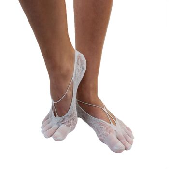 Couvre-pieds en nylon résille TOETOE® Legwear - Gris 3