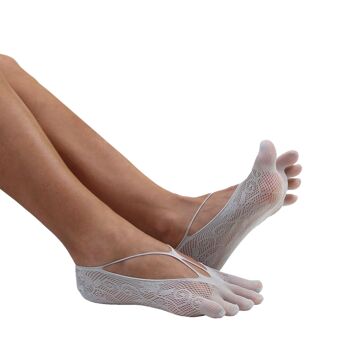 Couvre-pieds en nylon résille TOETOE® Legwear - Gris 4