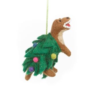 Décoration de dinosaure de Noël à suspendre Tree-Rex en feutre aiguilleté à la main 5