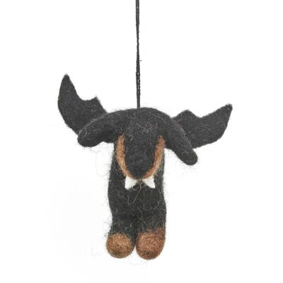 Handmade Felt Spooky Sausage Dog Hanging Halloween Decoration