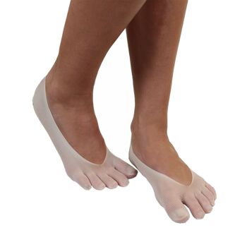 Couvre-pieds en nylon uni TOETOE® Legwear - Beige 2