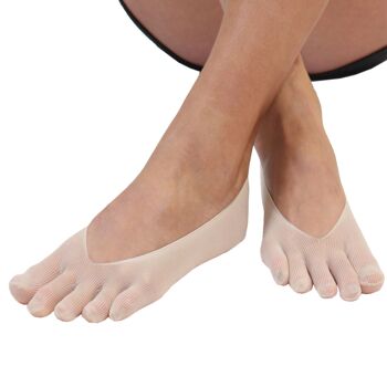 Couvre-pieds en nylon uni TOETOE® Legwear - Beige 3