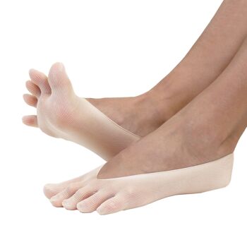 Couvre-pieds en nylon uni TOETOE® Legwear - Beige 4