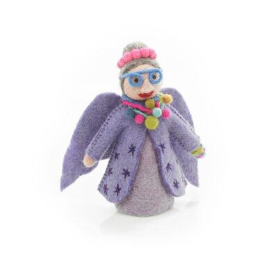 Handmade Felt Funky Fairy Godmother Purple Christmas Tree Topper