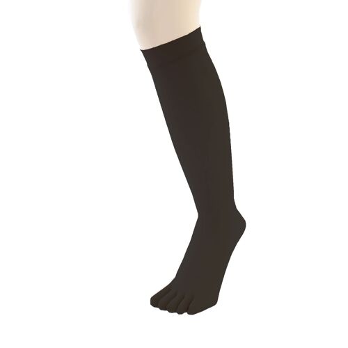 TOETOE® Legwear Plain Nylon Knee-High Toe Socks - Black