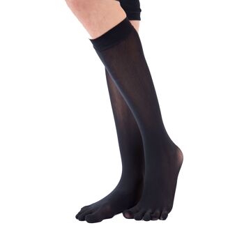 Chaussettes mi-bas en nylon uni TOETOE® Legwear - Noir 2