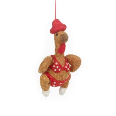 Handmade Felt Sizzlin' Turkey Hanging Christmas Decoration