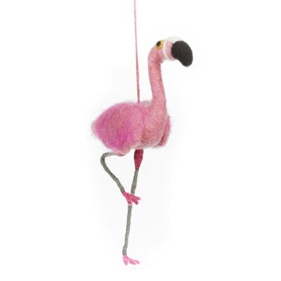 Fieltro hecho a mano Frankie Flamingo Decoración colgante