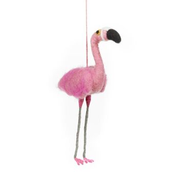 Décoration à suspendre Frankie Flamingo en feutre faite à la main 2