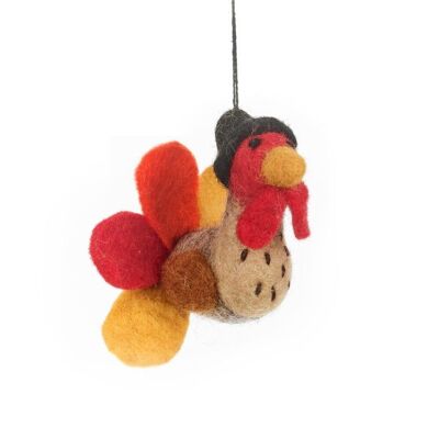 Handmade Felt Thanksgiving Turkey Hanging Decoration