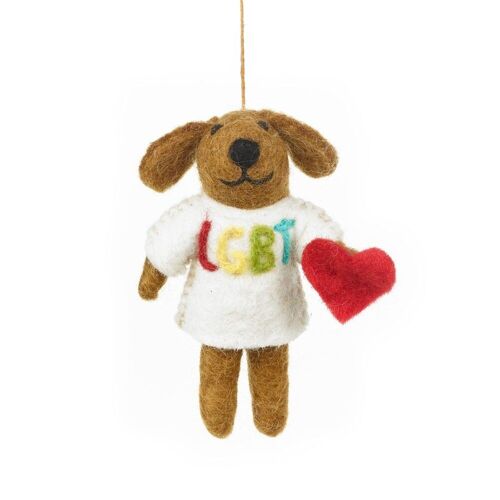 Handmade Felt Pride Pooch Hanging LGBT Dog Decoration