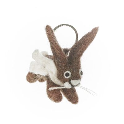 Handmade Felt Fair trade Herbie Hare Keyring