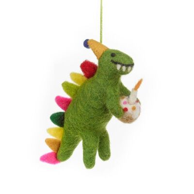 Feltro fatto a mano Happy Birthday Dino Hanging Present Party Decoration