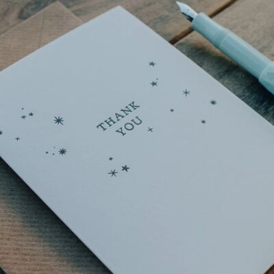 Thank You Letterpress Greeting Card, Letterpress Card, Greeting Card, Minimalist Design Card