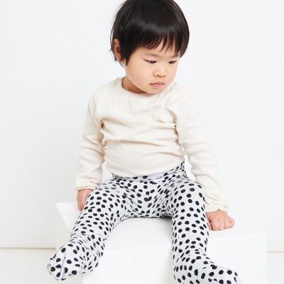 Spotty Dotty -leggings with integrated removable socks.