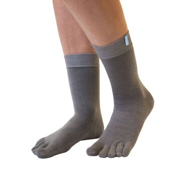 Chaussettes d'extérieur unisexes en laine à bout mi-mollet TOETOE® - Gris 2