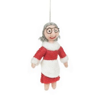 Handmade Felt Mrs. Claus Hanging Christmas Tree Decoration