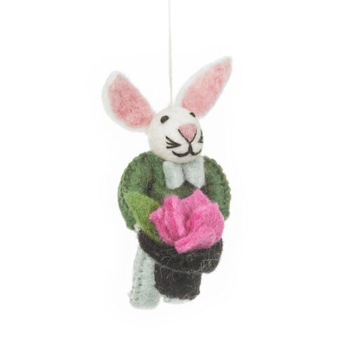 Handmade Felt Merlin the Rabbit Hanging Decoration