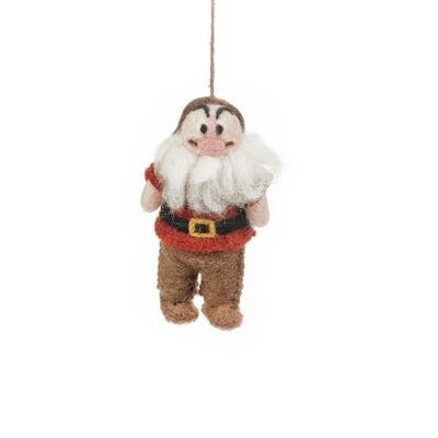 Handmade Felt Grumpy the Dwarf Hanging Fairytale Decoration