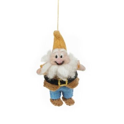 Feltro fatto a mano Happy the Dwarf Hanging Fairytale Decoration