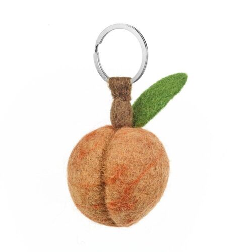 Handmade Felt Fair Trade Peach Keyring