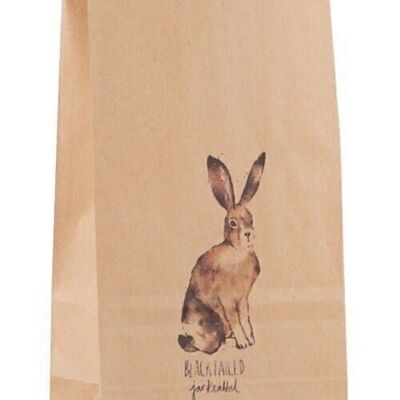 Bag with rabbit brown 9x18 cm PU 36 to decorate