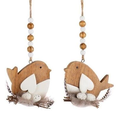 Pendant bird 2 sort. 15 cm PU 24