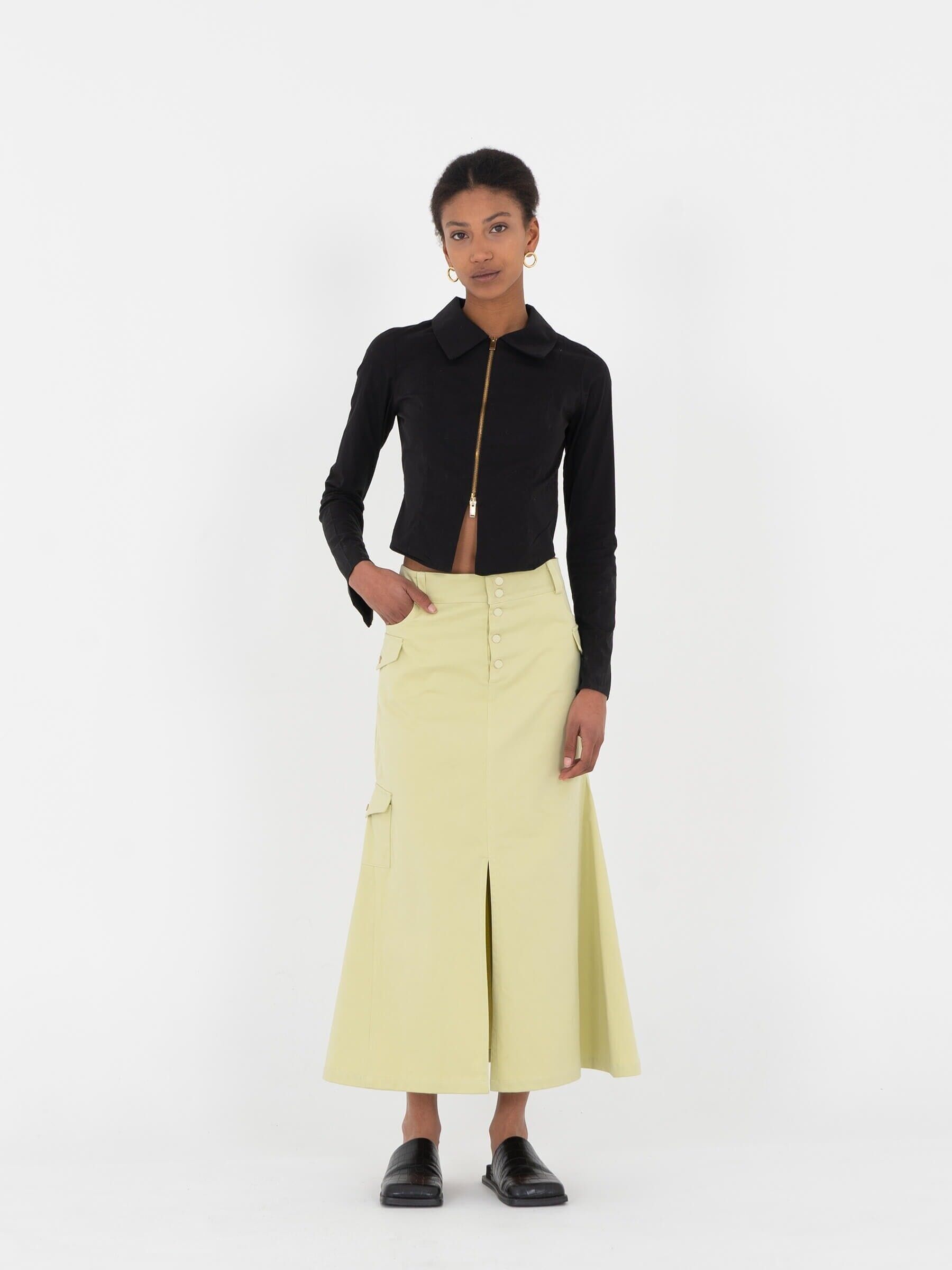 Gonna midi con godet / Tasche febbrili