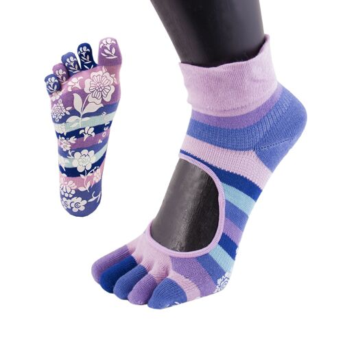 TOETOE® Yoga & Pilates Anti-Slip Sole Serene Ankle Cotton Toe Socks - Pink