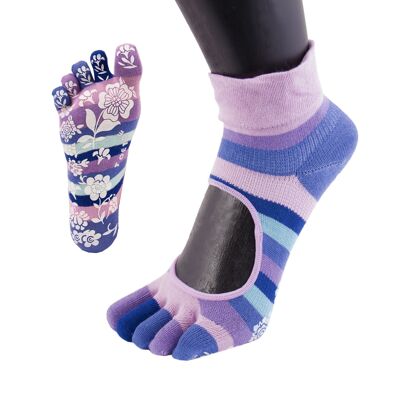 TOETOE® Yoga & Pilates Calcetines con punta de algodón con suela antideslizante Serene tobillo - Rosa