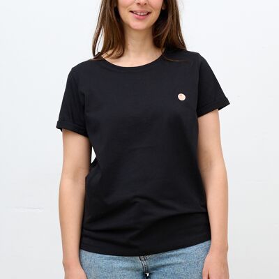 Camiseta lactancia negra de algodón orgánico