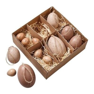 Pasqua - Set di 12 diverse uova decorative naturali