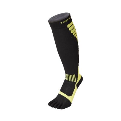 Calcetines hasta la rodilla de compresión deportiva TOETOE® - Negro y verde