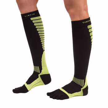 Chaussettes de compression aux genoux TOETOE® Sports - Noir et vert 2