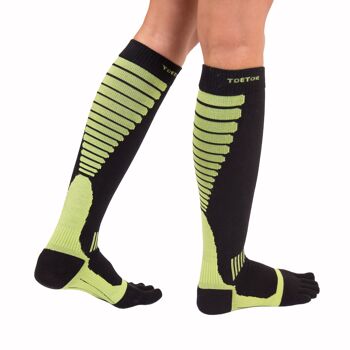 Chaussettes de compression aux genoux TOETOE® Sports - Noir et vert 3