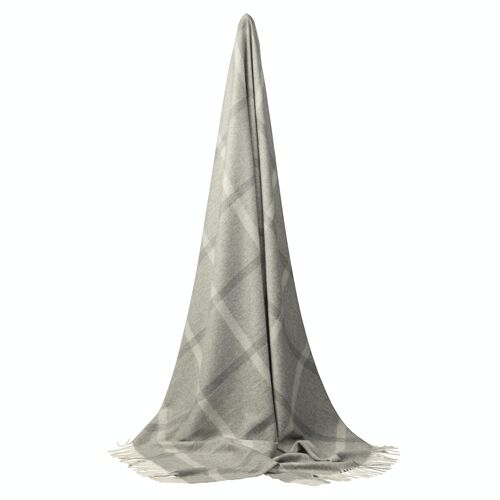 Balvenie Mid Grey Pane Check Cashmere Throw