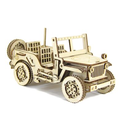 Construction kit Army vehicle Jeep - wood