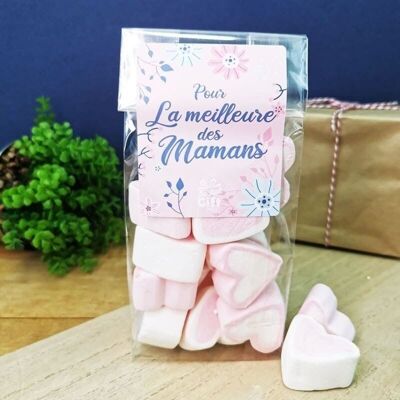 Sachet gros coeurs en guimauve  - Meilleure des mamans