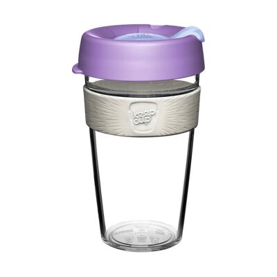 Taza de café de plástico reutilizable| KeepCup Original Transparente | Grande - 16oz/454ml