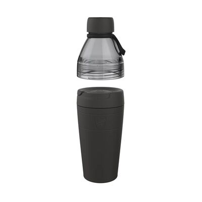 Kit mixto KeepCup Helix| Vaso a botella reutilizable de acero inoxidable y plástico de doble apertura | Grande| Taza 16oz/454ml -Botella 22oz /660ml