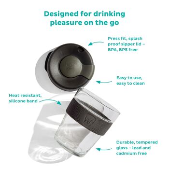 Tasse à café en verre trempé réutilisable avec bande en silicone | Infusion KeepCup | Petit - 8 oz/227 ml 2