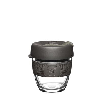 Taza de café de vidrio templado reutilizable con banda de silicona| Cerveza KeepCup | Pequeño - 8oz/227ml