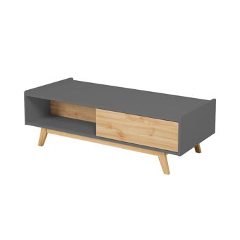 Table centrale de bureau de salle à manger avec tiroir et compartiment modèle TOPIC GRIS par Thinia Home 1