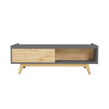 Table centrale de bureau de salle à manger avec tiroir et compartiment modèle TOPIC GRIS par Thinia Home 2