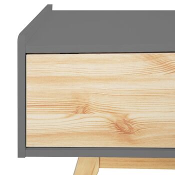 Table centrale de bureau de salle à manger avec tiroir et compartiment modèle TOPIC GRIS par Thinia Home 3