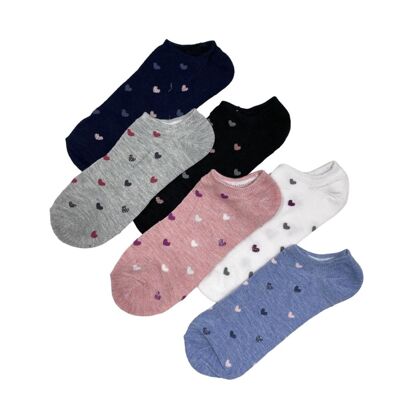 Chaussettes baskets coeur - 12 pcs