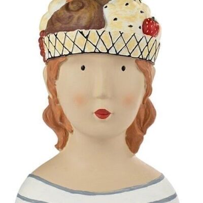 Lady head with cake 28 cm PU 2